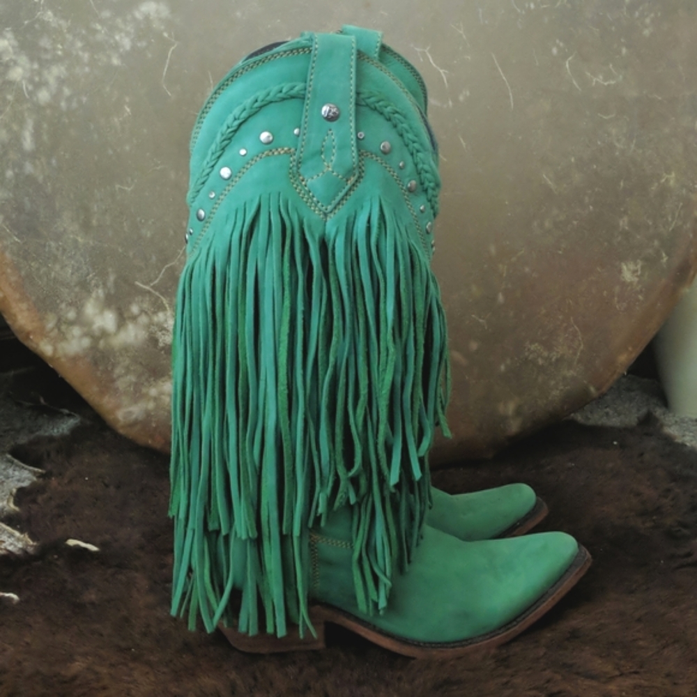 LIBERTY BLACK Vegas Turquesa LB71124 fringed cowgirl western boots sz 6.5 EUC - Picture 7 of 16